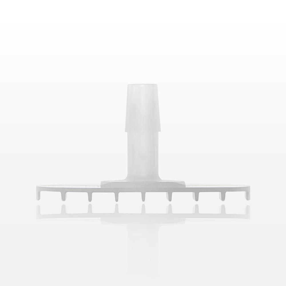 Bag Port Flange with Ribbed Base, Barbed, Natural