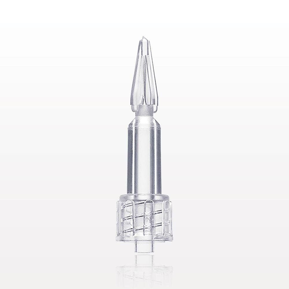Male Luer Lock, Tubing Port w/Breakable Tip, Clear