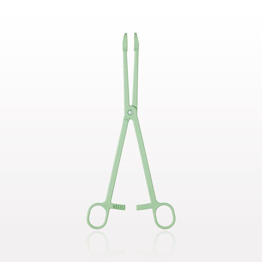 Single-Use Locking Forceps, Round Tips, Green