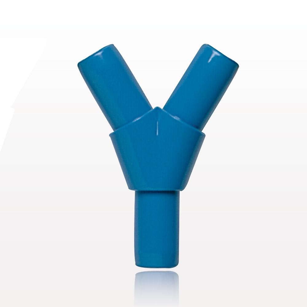 Y Connector, Tubing Ports, Blue