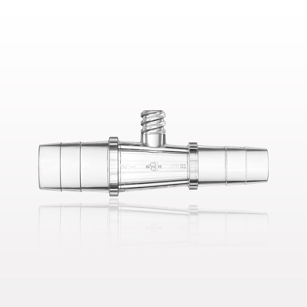 Straight Connector, Reducer, Barbed, Female Luer Lock Side Port, Clear
