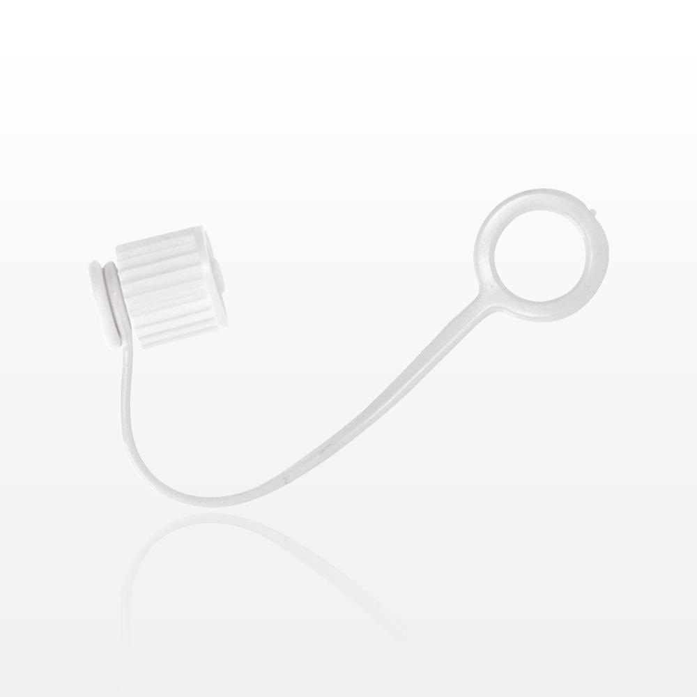 Male Luer Cap, Non-Vented w/Strap, Natural