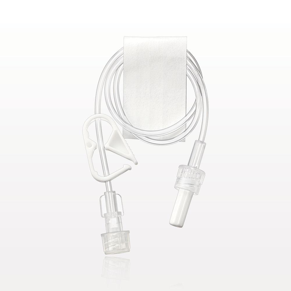 Extension Line, Female Luer Lock to Male Luer Lock with Vented Caps and Pinch Clamp