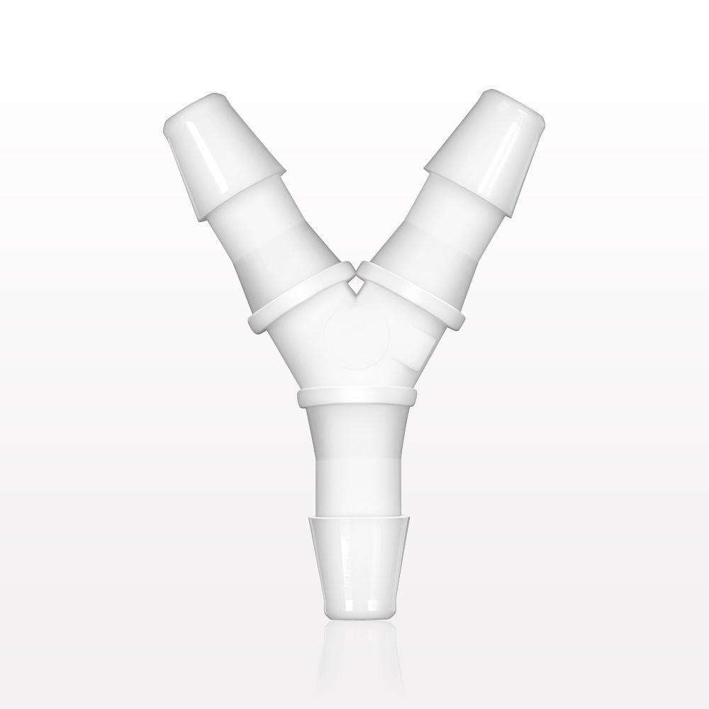 Y Connector, Barbed, White