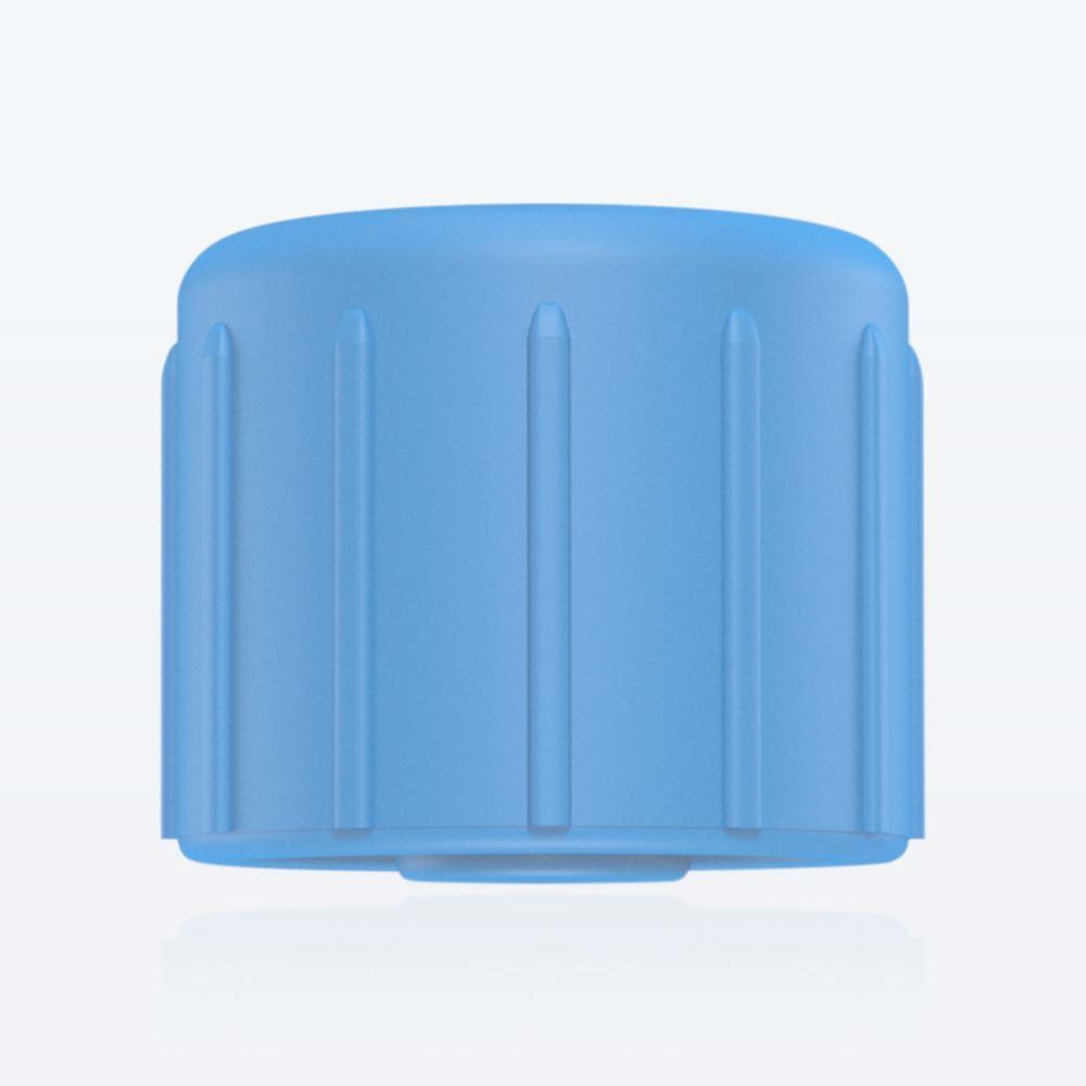 Male Luer Cap, Non-Vented w/Recessed Stem, Blue