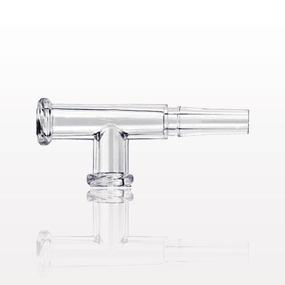 T Connector, 2 Female Luer Locks, Male Luer Slip