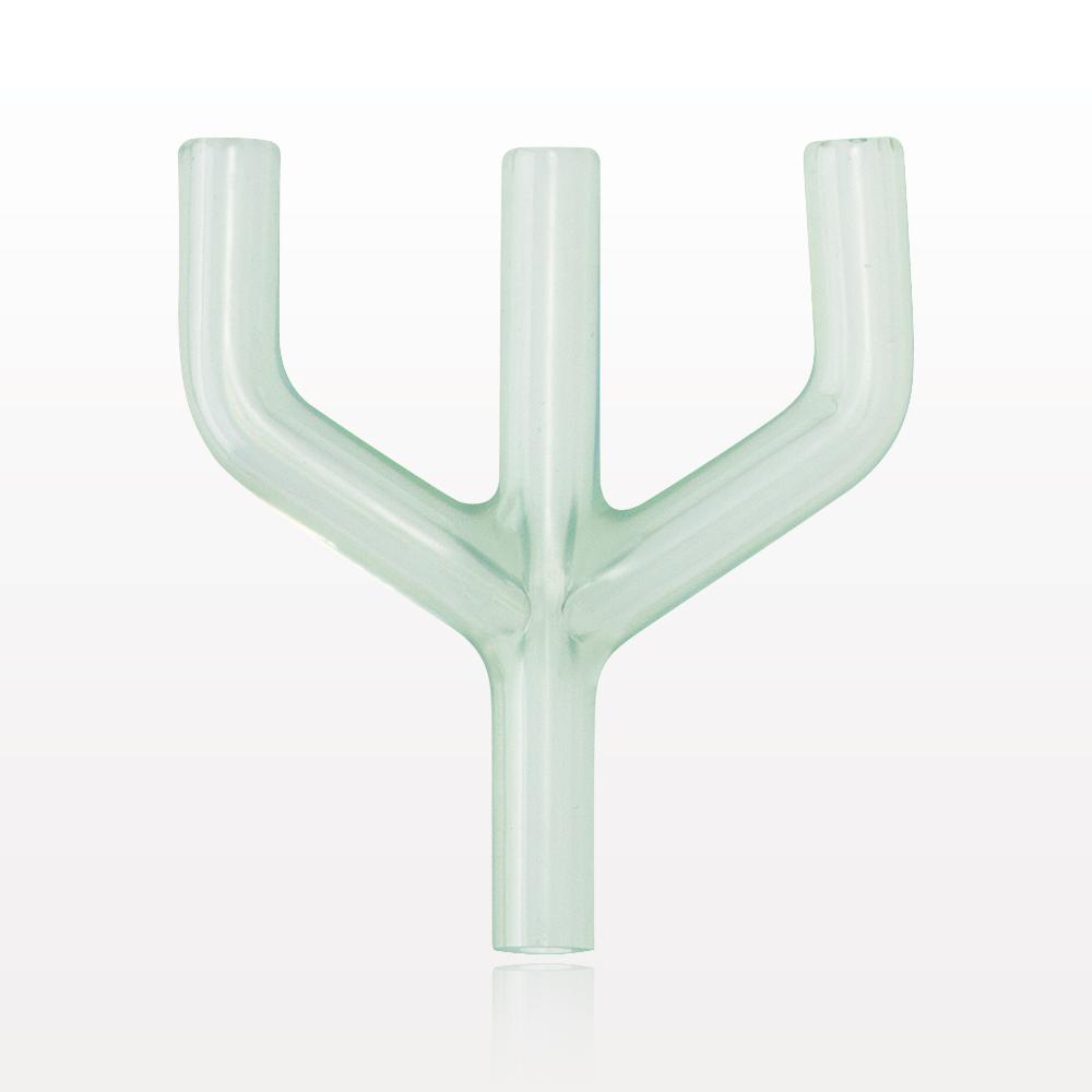 Y Connector, 3-Way, Parallel, Tubing Ports, Natural
