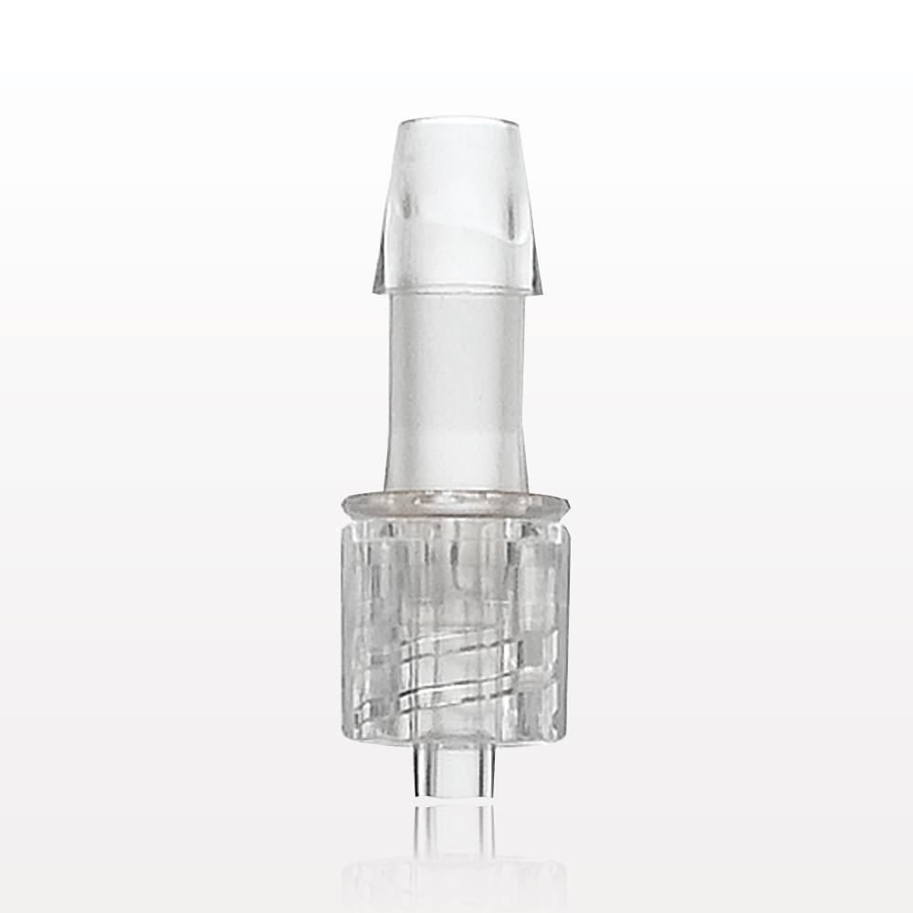 Male Luer w/Spin Lock, Barbed, Clear