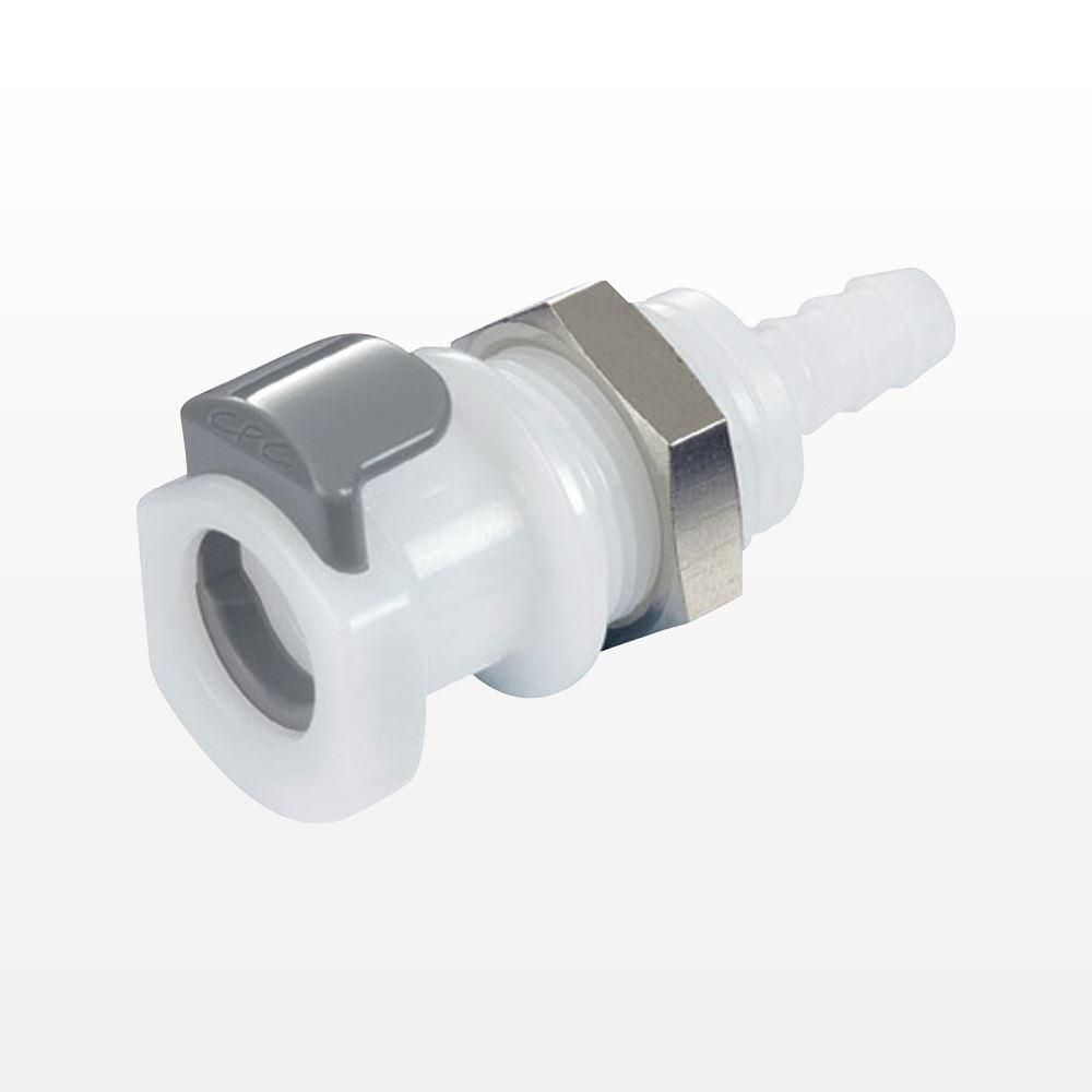 APC Connector, Panel Mount Body, Valved, Barbed