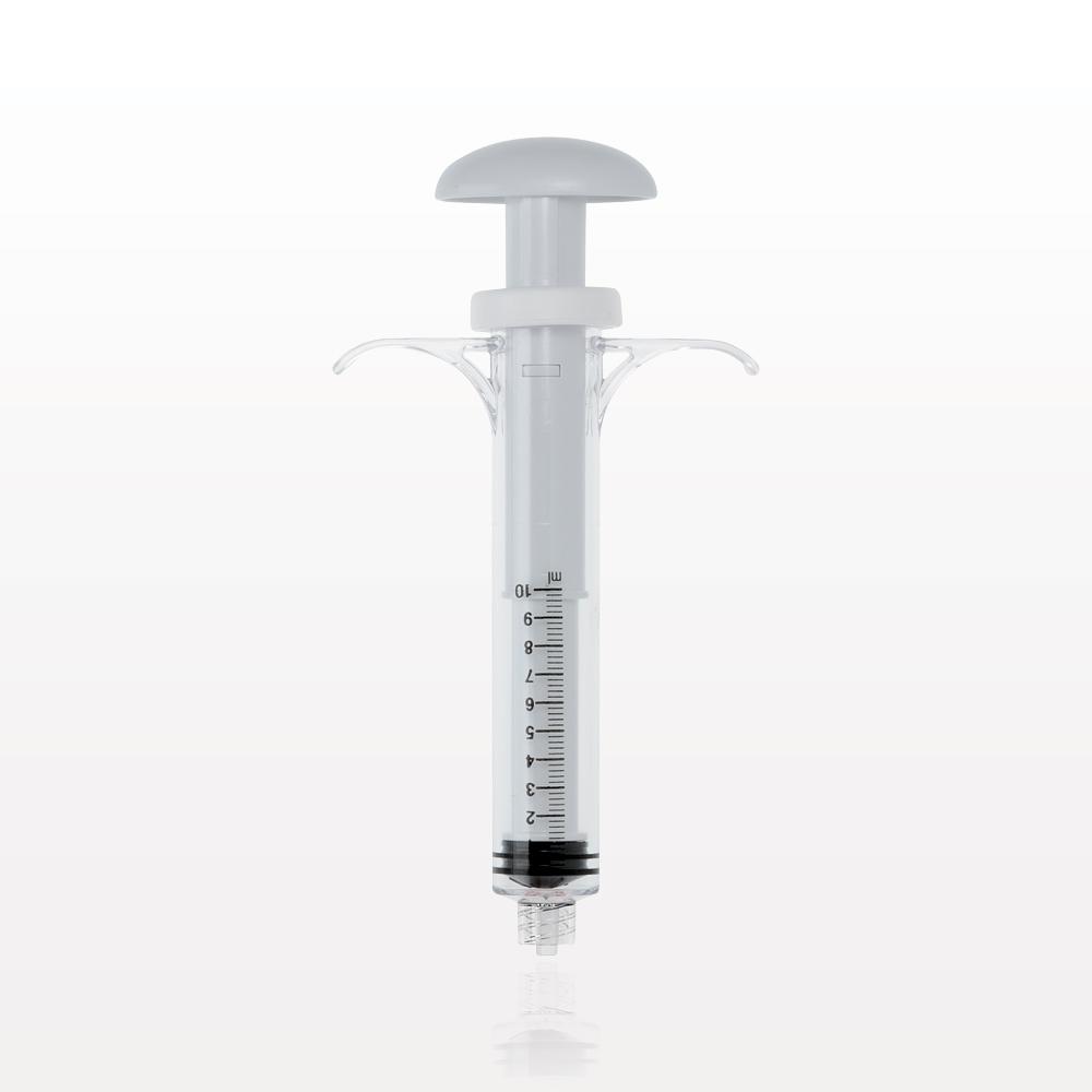 Control Syringe, Palm Pad Plunger, Wing Grip, Male Luer Lock