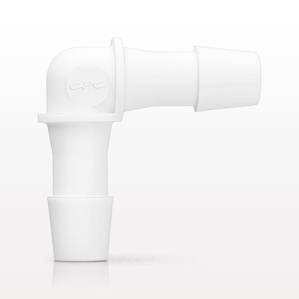 Elbow Connector, Barbed, White, 100/Bag