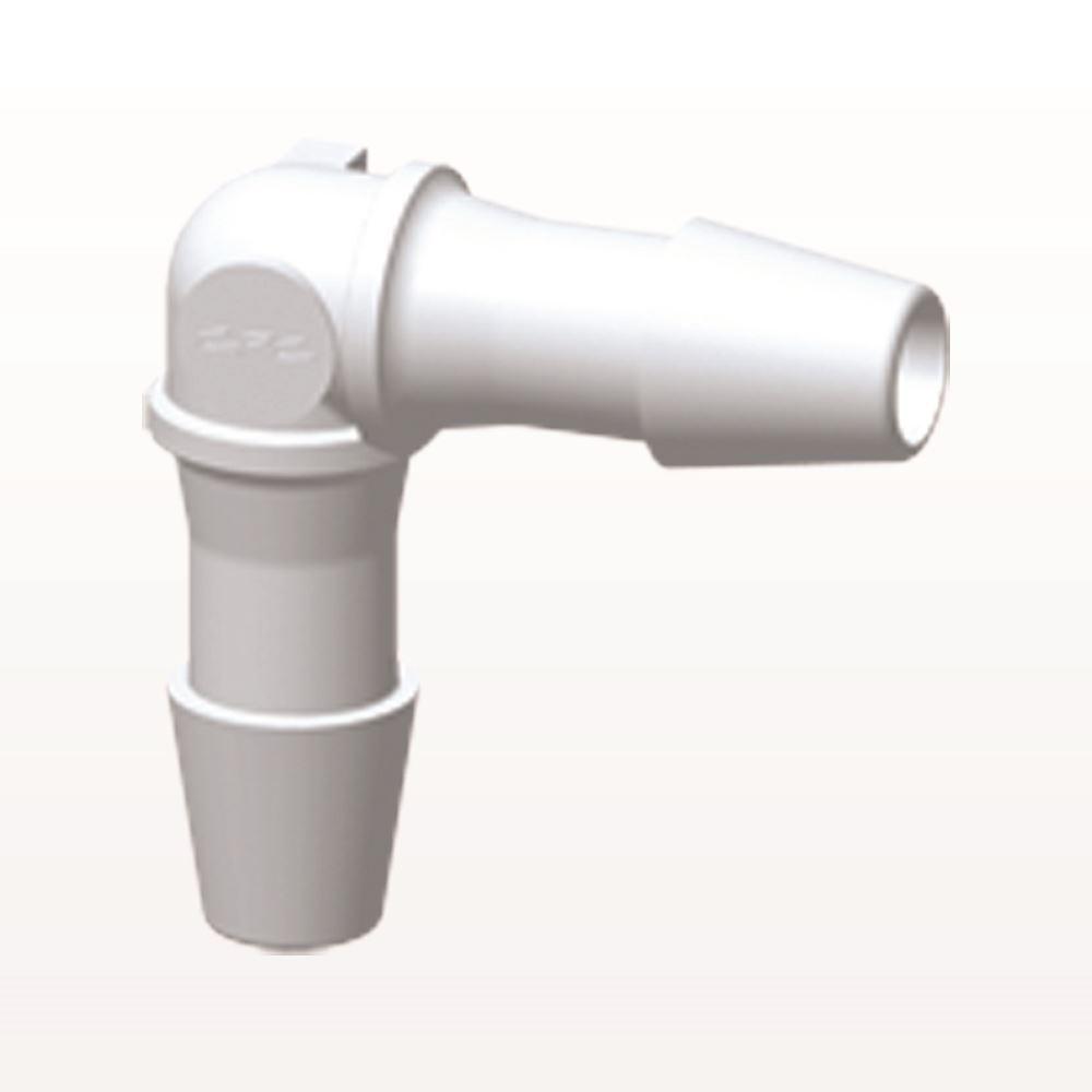 Elbow Connector, Barbed, White, 100/Bag