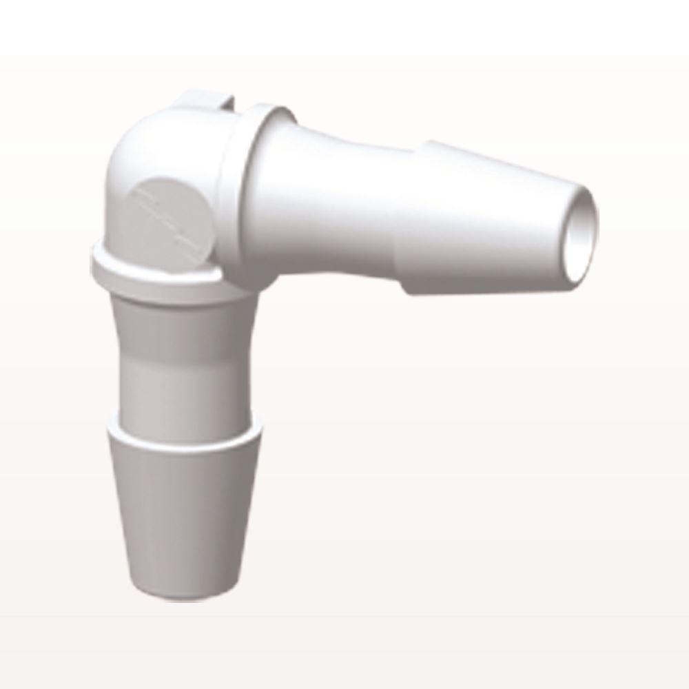 Elbow Connector, Barbed, White, 100/Bag