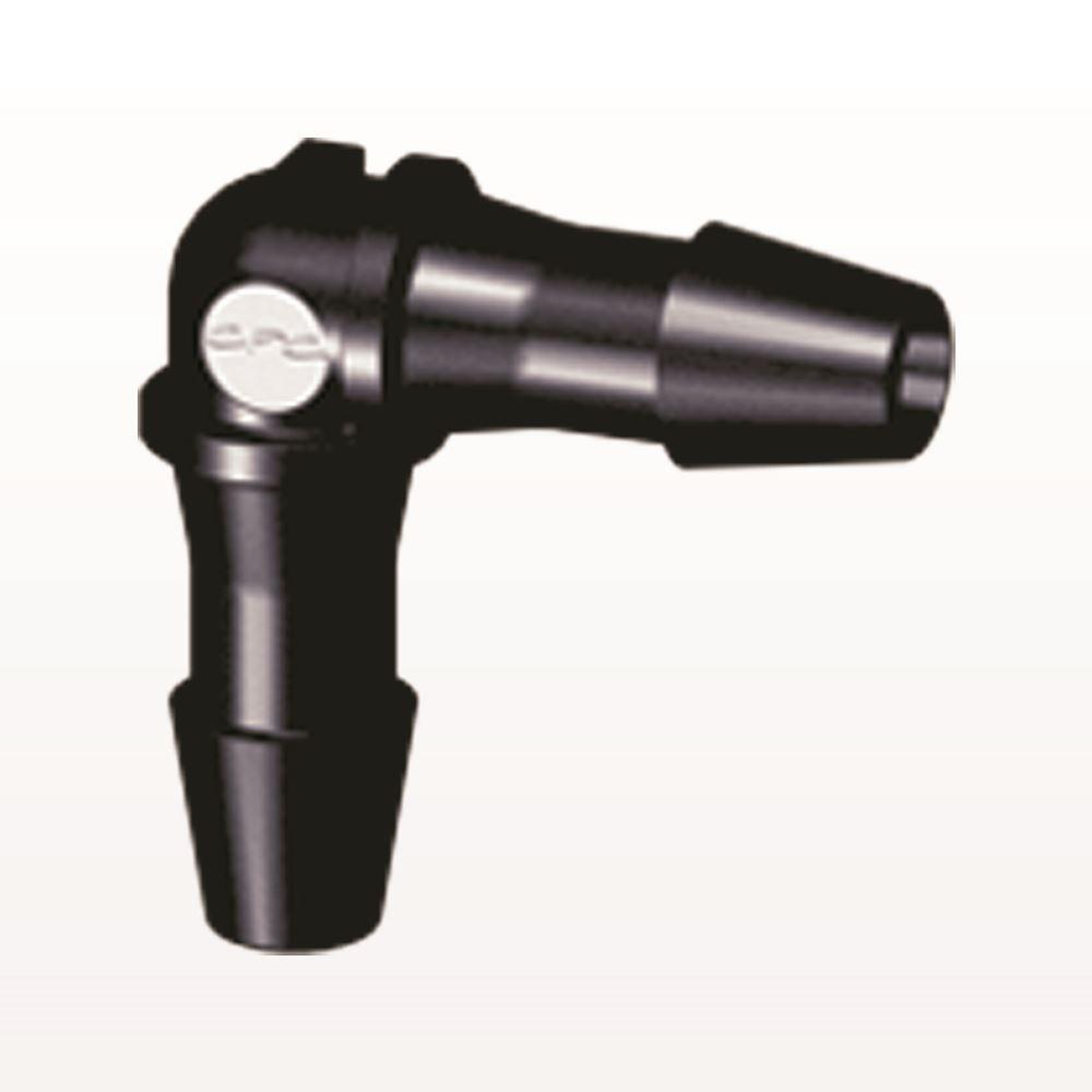 Elbow Connector, Barbed, Black, 100/Bag