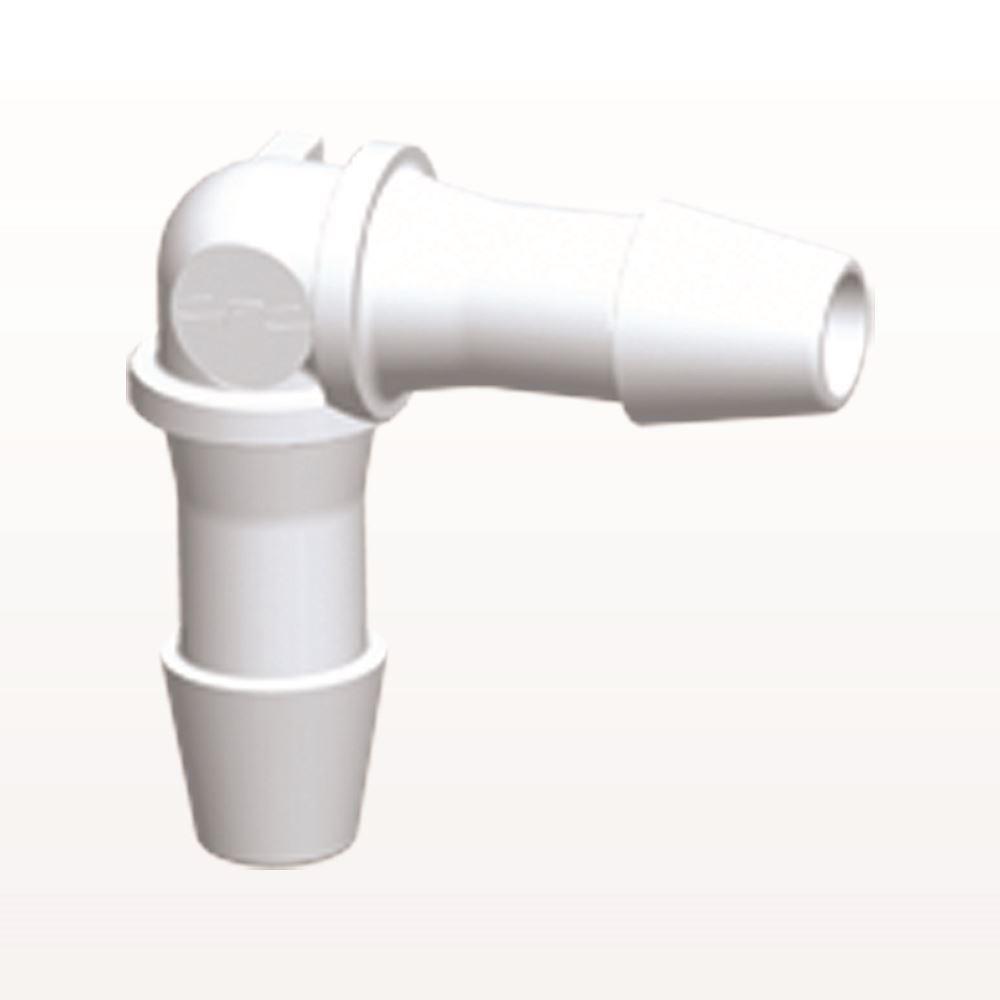 Elbow Connector, Barbed, White, 100/Bag