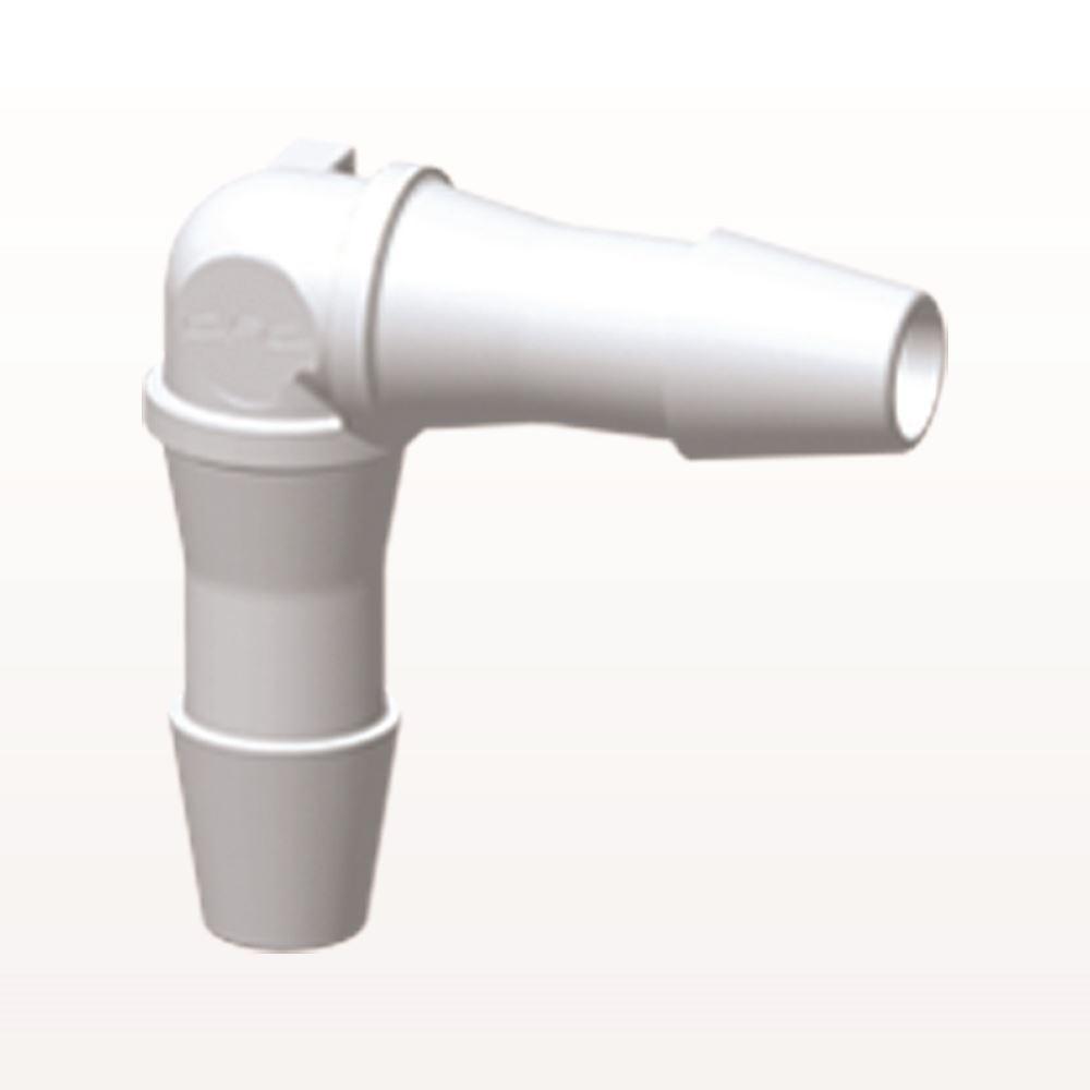 Elbow Connector, Barbed, White, 100/Bag