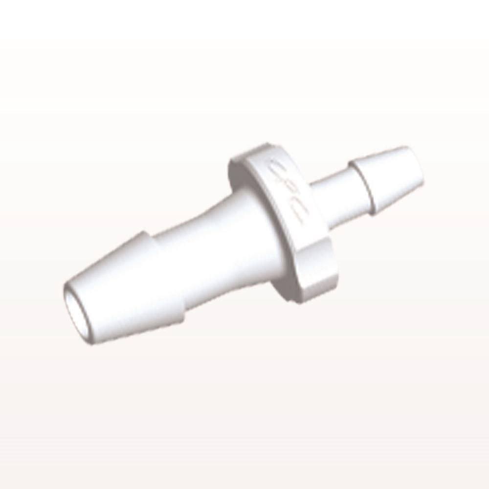 Straight Connector, Reducer, Barbed, White, 100/Bag