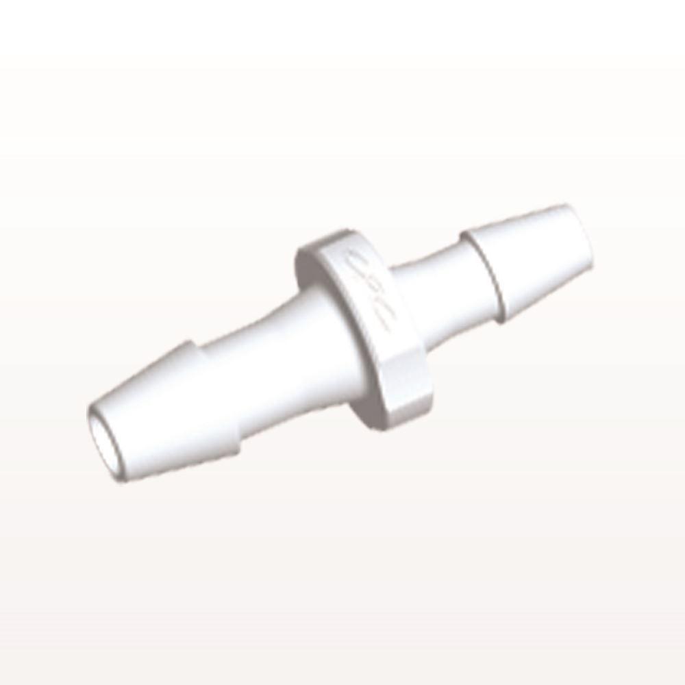 Straight Connector, Reducer, Barbed, White, 100/Bag