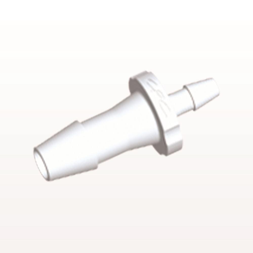 Straight Connector, Reducer, Barbed, White, 100/Bag