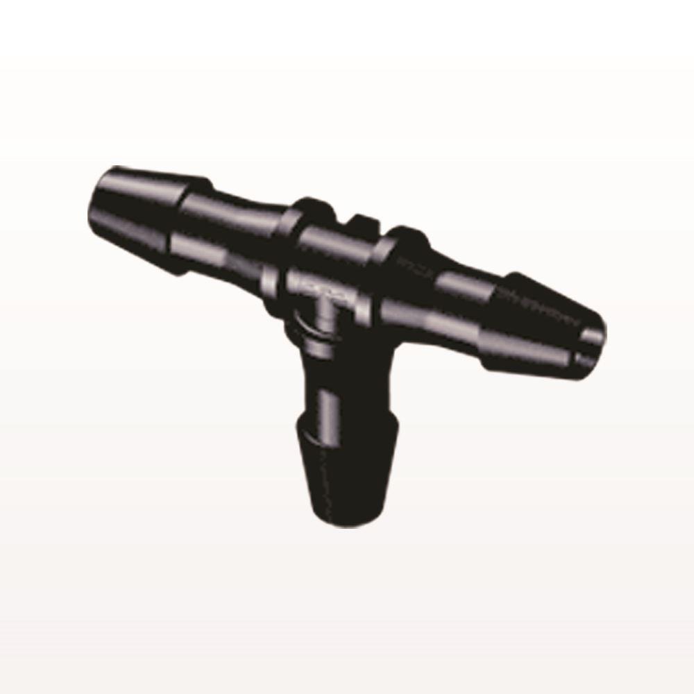 T Connector, Barbed, Black, 100/Bag