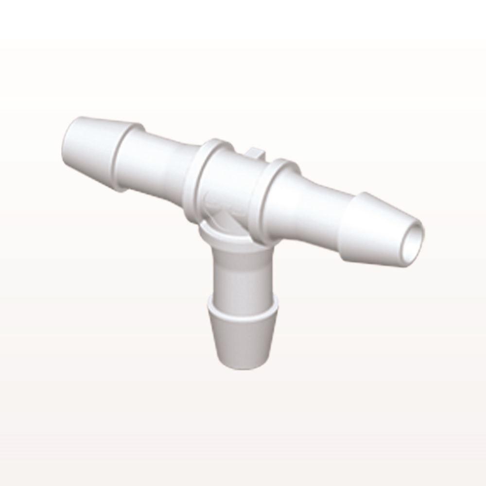 T Connector, Barbed, White, 100/Bag
