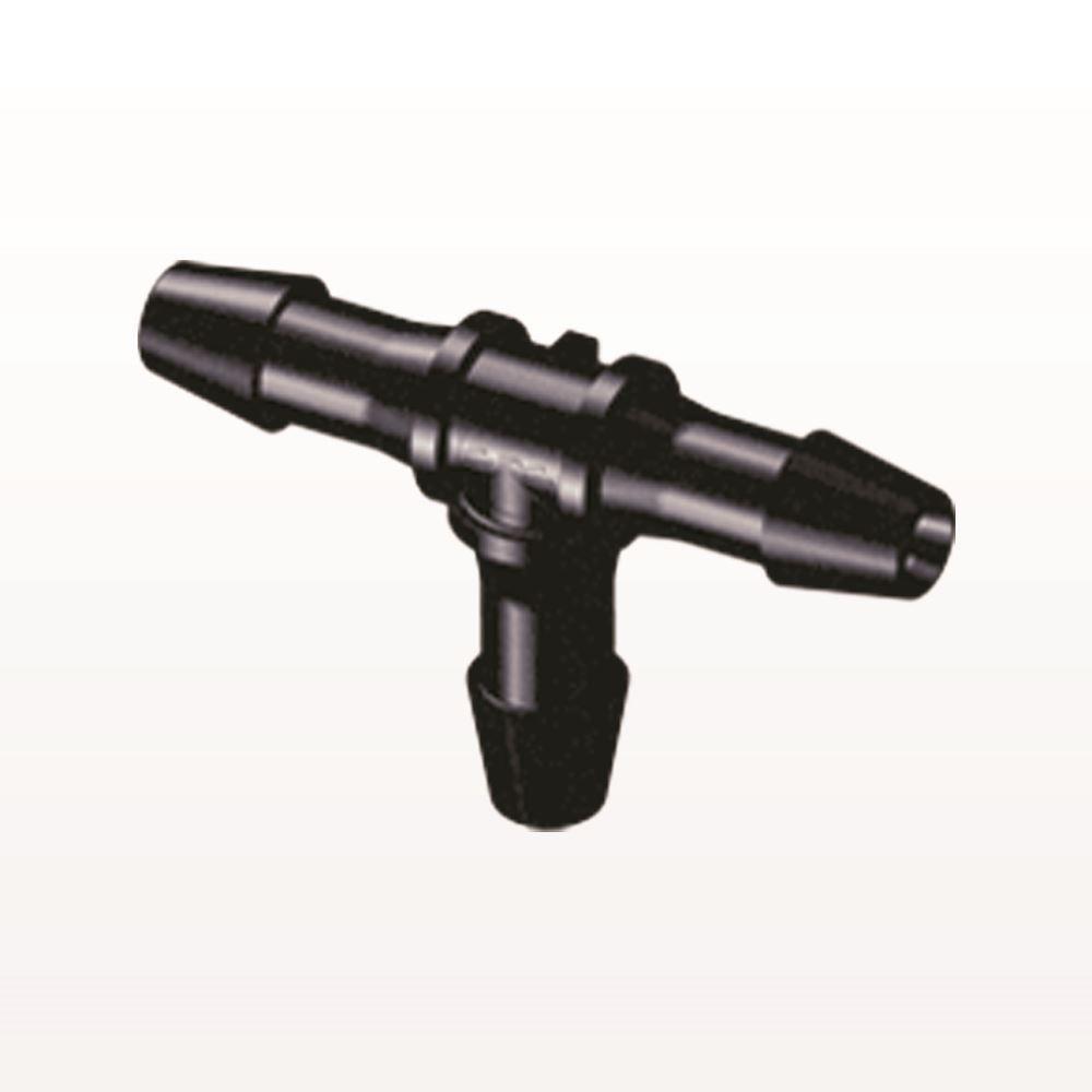 T Connector, Barbed, Black, 100/Bag