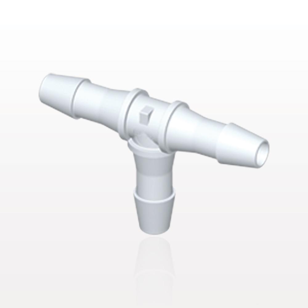 T Connector, Barbed, White, 100/Bag