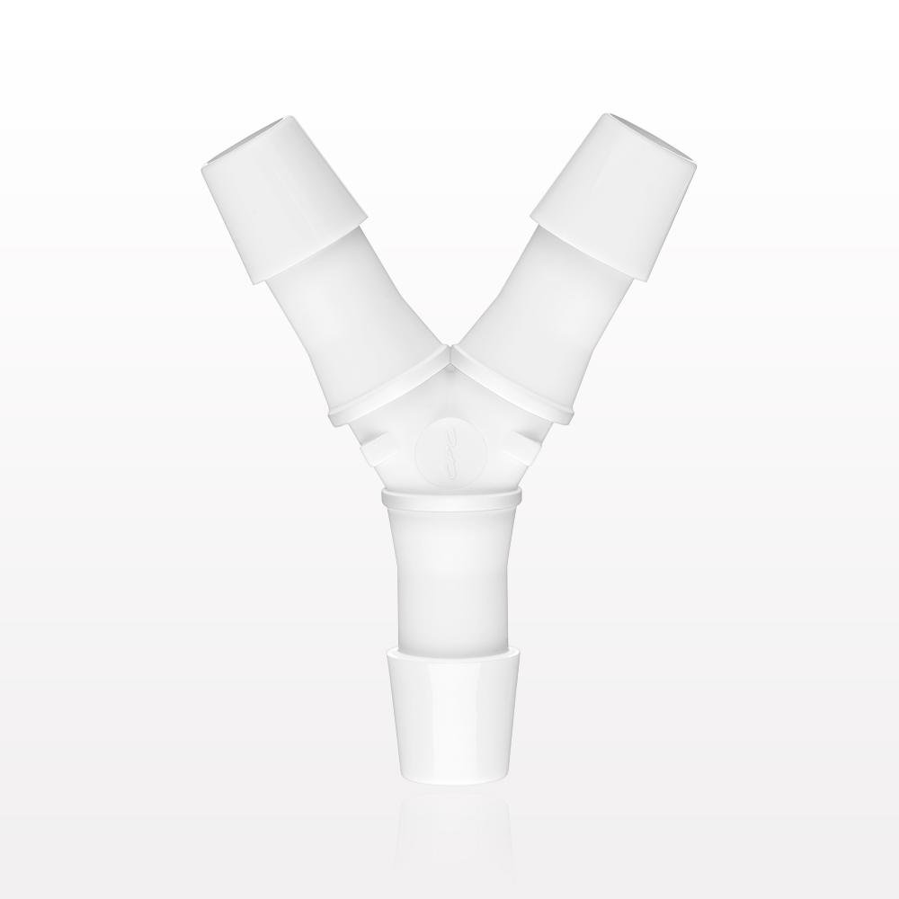 Y Connector, Barbed, White, 100/Bag