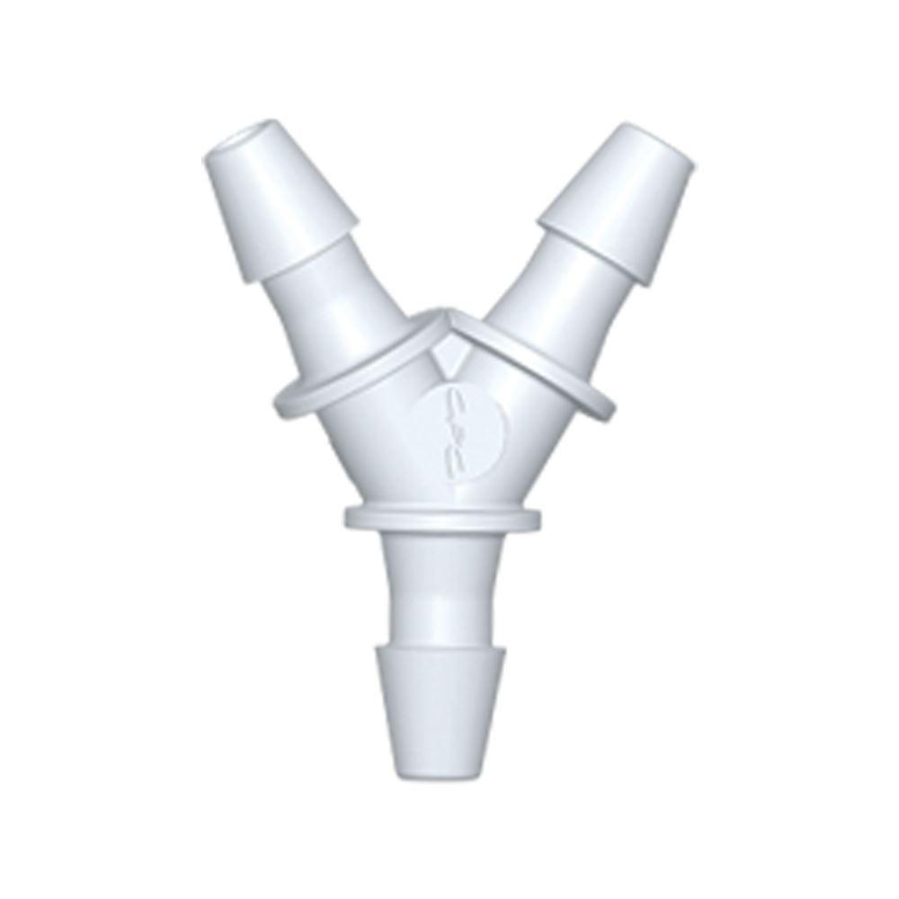 Y Connector, Barbed, White, 100/Bag