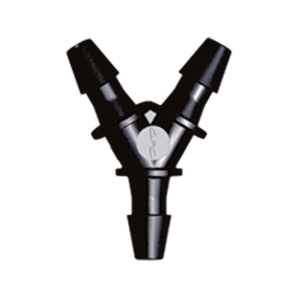 Y Connector, Barbed, Black, 100/Bag