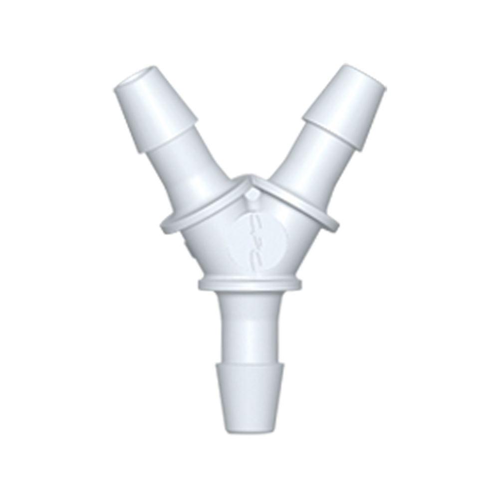 Y Connector, Barbed, White, 100/Bag