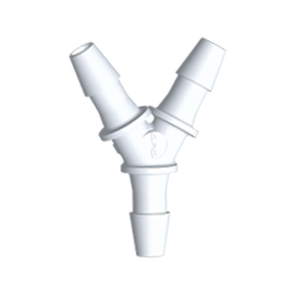 Y Connector, Barbed, White, 100/Bag