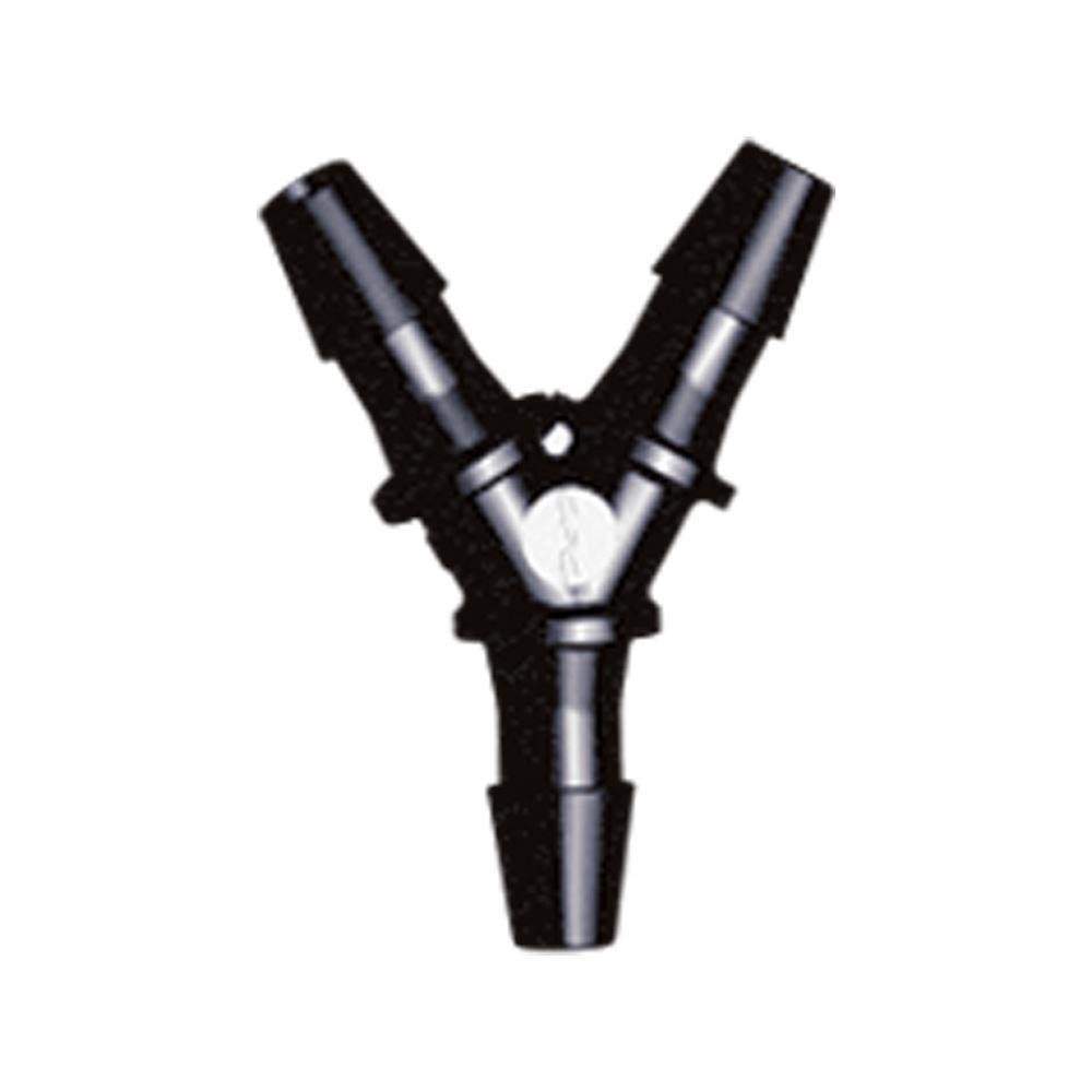 Y Connector, Barbed, Black, 100/Bag