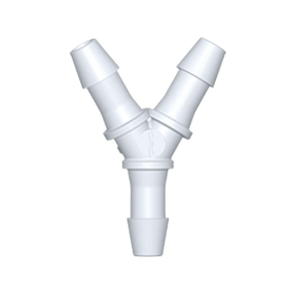 Y Connector, Barbed, White, 100/Bag