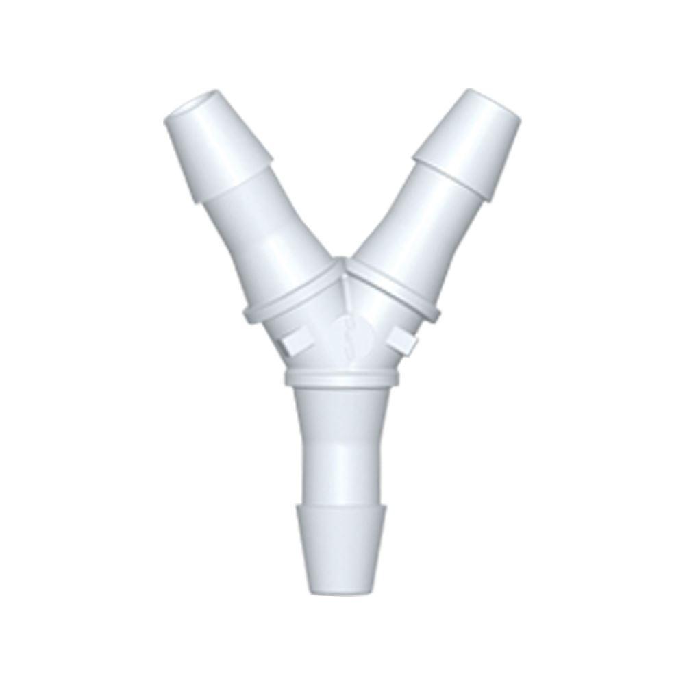 Y Connector, Barbed, White, 100/Bag