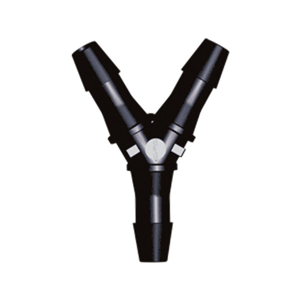 Y Connector, Barbed, Black, 100/Bag