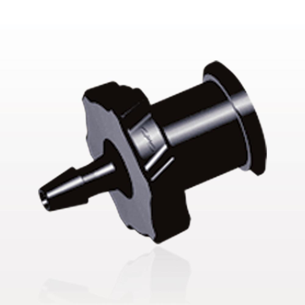 Female Luer Lock, Barbed, Black, 100/Bag