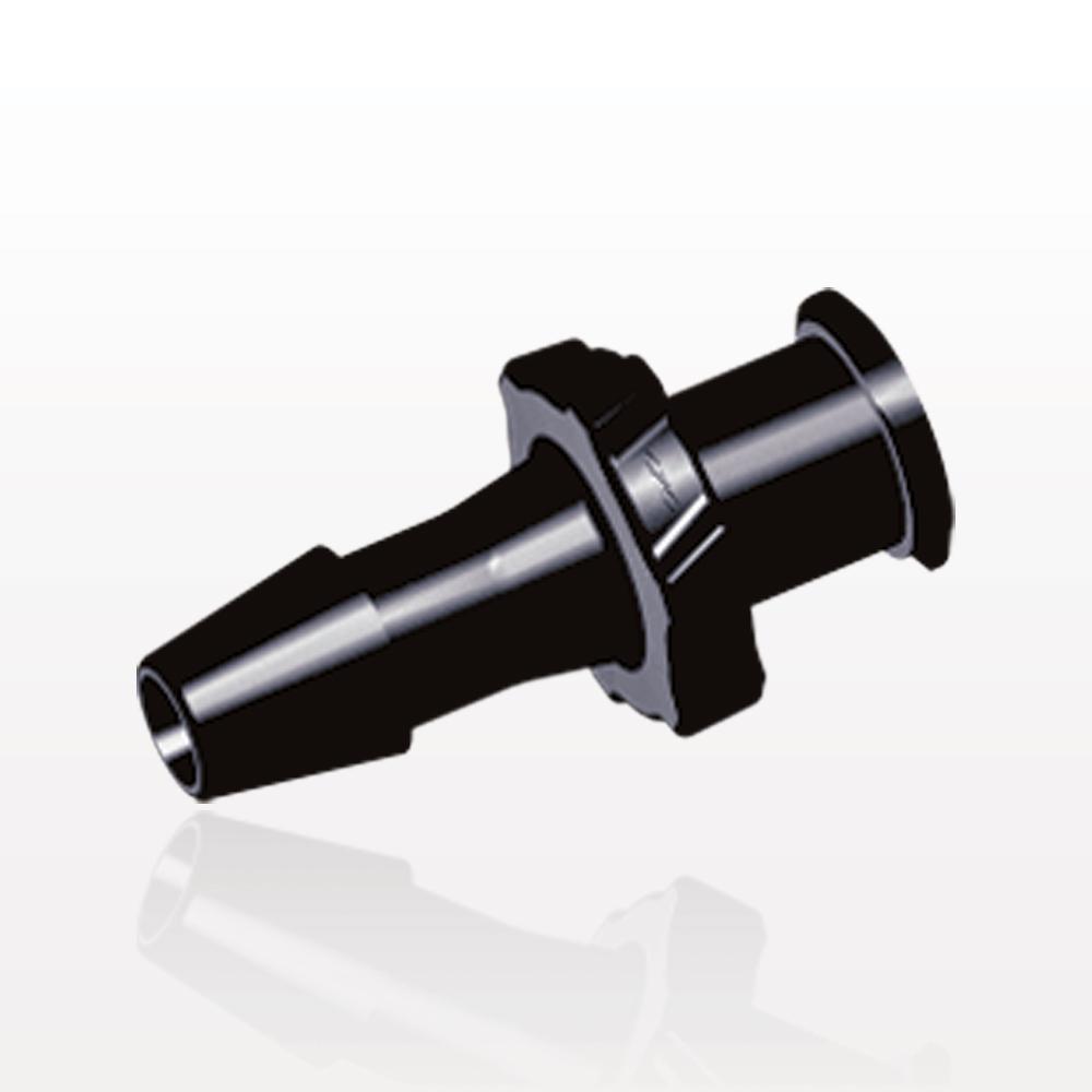 Female Luer Lock, Barbed, Black, 100/Bag