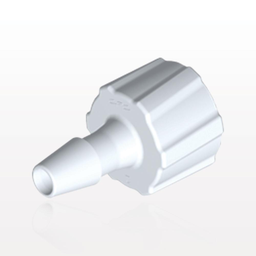 Male Luer Lock, Barbed, White, 100/Bag