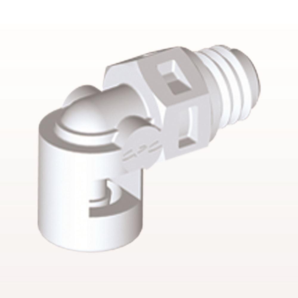 Threaded Elbow Connector, Barbed, White, 100/Bag
