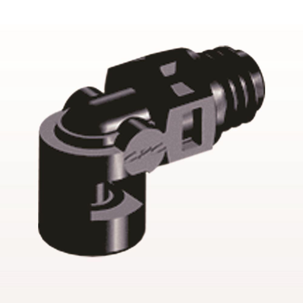 Threaded Elbow Connector, Barbed, Black, 100/Bag