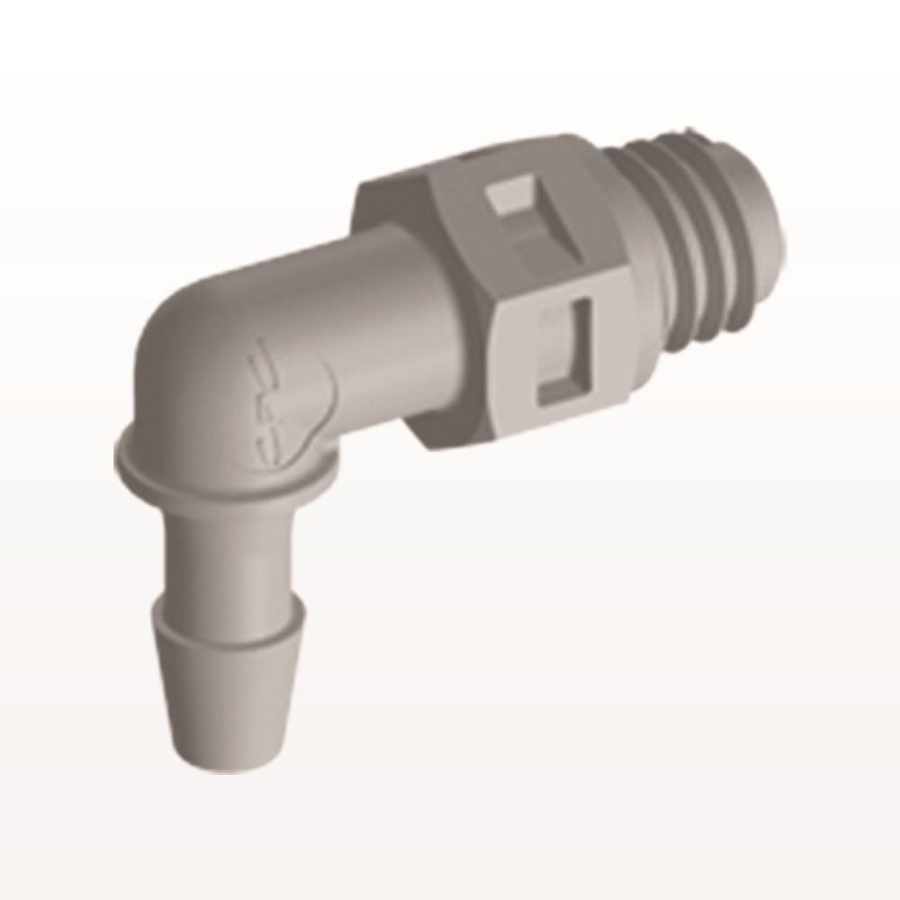 Threaded Elbow Connector, Barbed, Natural, 100/Bag