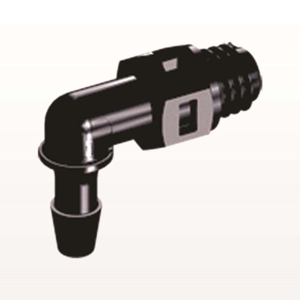 Threaded Elbow Connector, Barbed, Black, 100/Bag