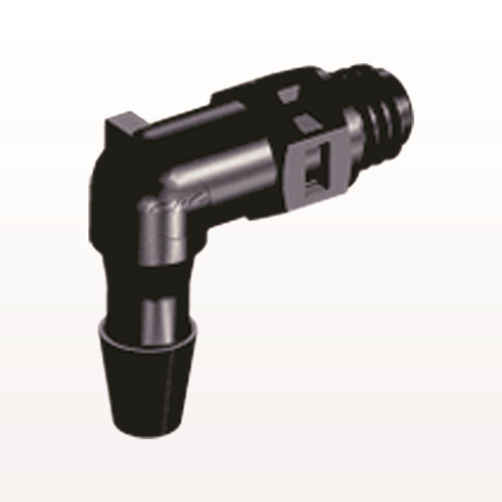 Threaded Elbow Connector, Barbed, Black, 100/Bag