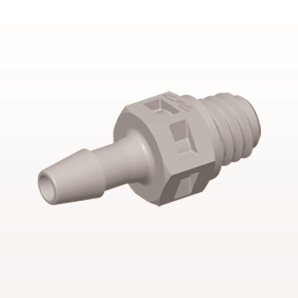 Threaded Connector, Barbed, Natural, 100/Bag