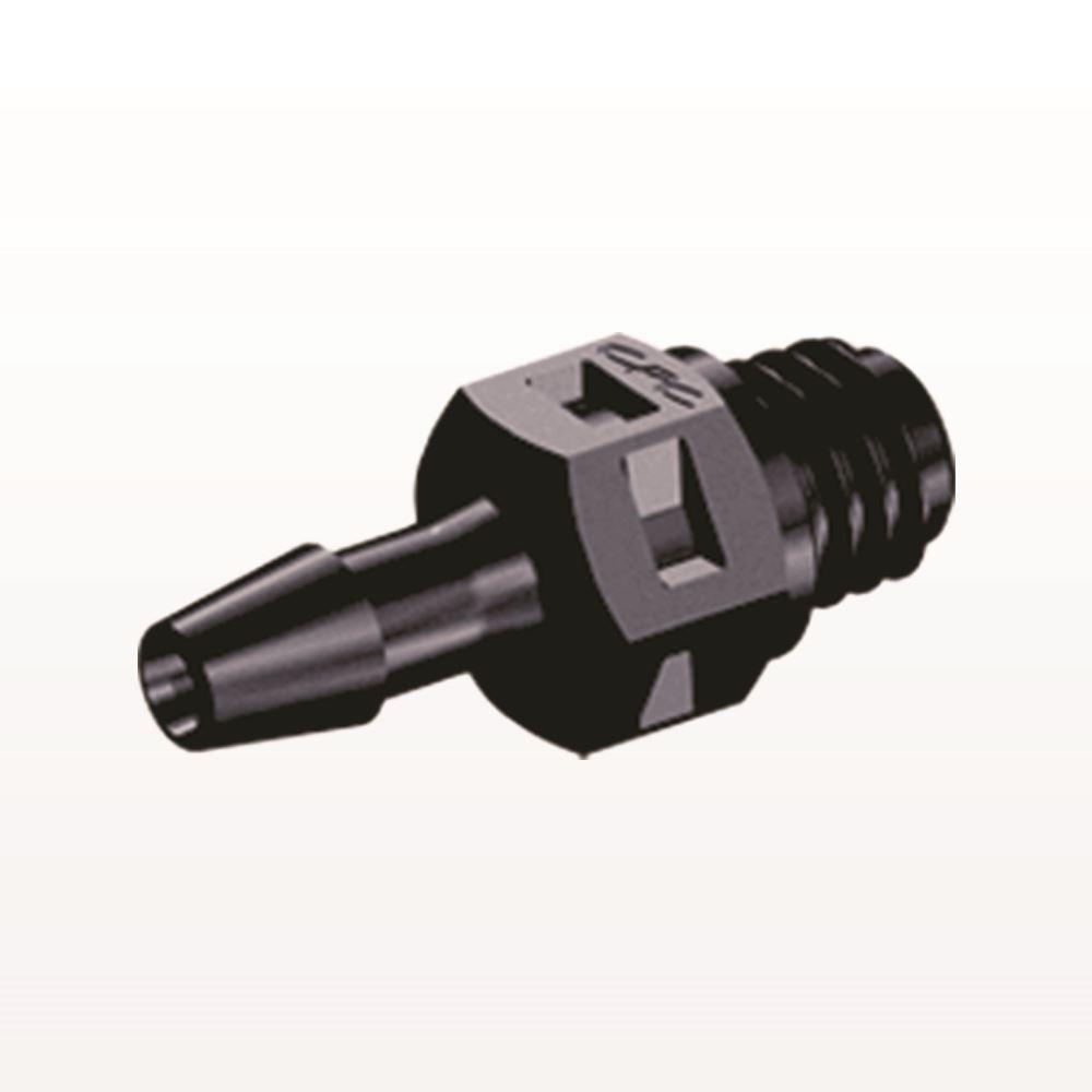 Threaded Connector, Barbed, Black, 100/Bag