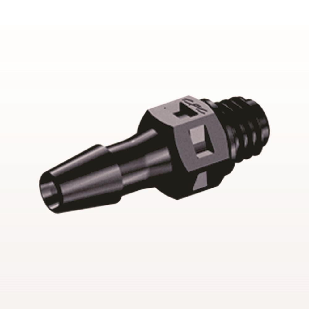 Threaded Connector, Barbed, Black, 100/Bag