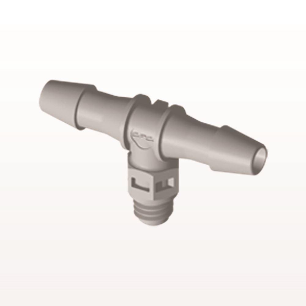 Threaded T Connector, Barbed, Natural, 100/Bag
