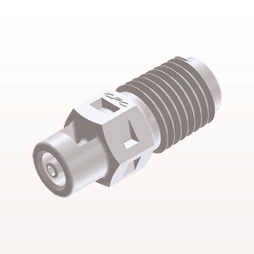 Threaded Connector, Barbed, White, 100/Bag