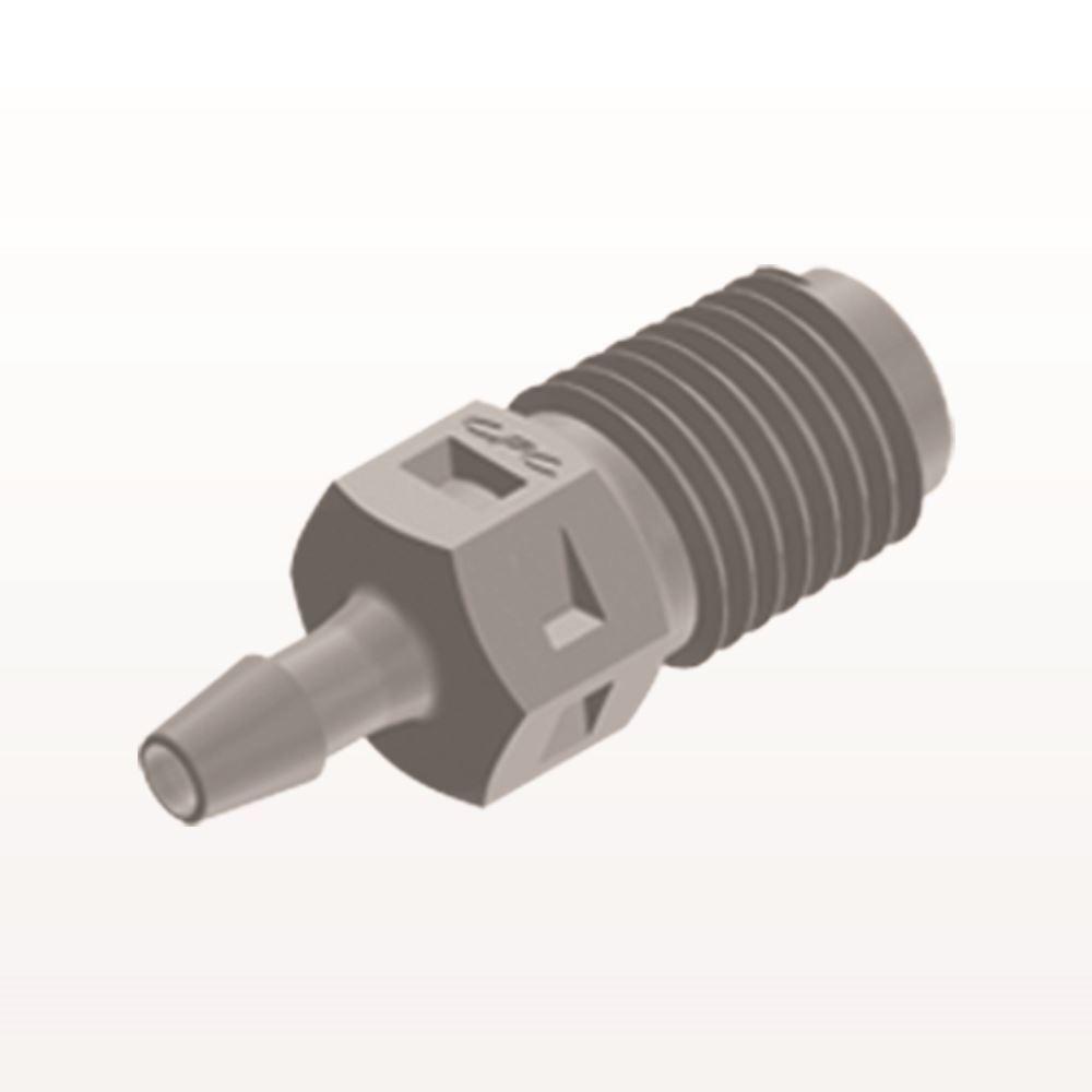 Threaded Connector, Barbed, Natural, 100/Bag